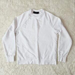 Peak Performance Men White Cotton Pullover Crewneck Sweater MEDIUM Preppy